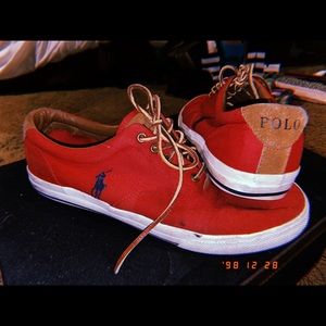 Polo Ralph Lauren RED Vaughn Canvas Sneakers